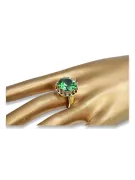 Emerald Or jaune 8 carats Anneau Vintage vrc035x-em Art Deco Bijoux de l’URSS, style russe